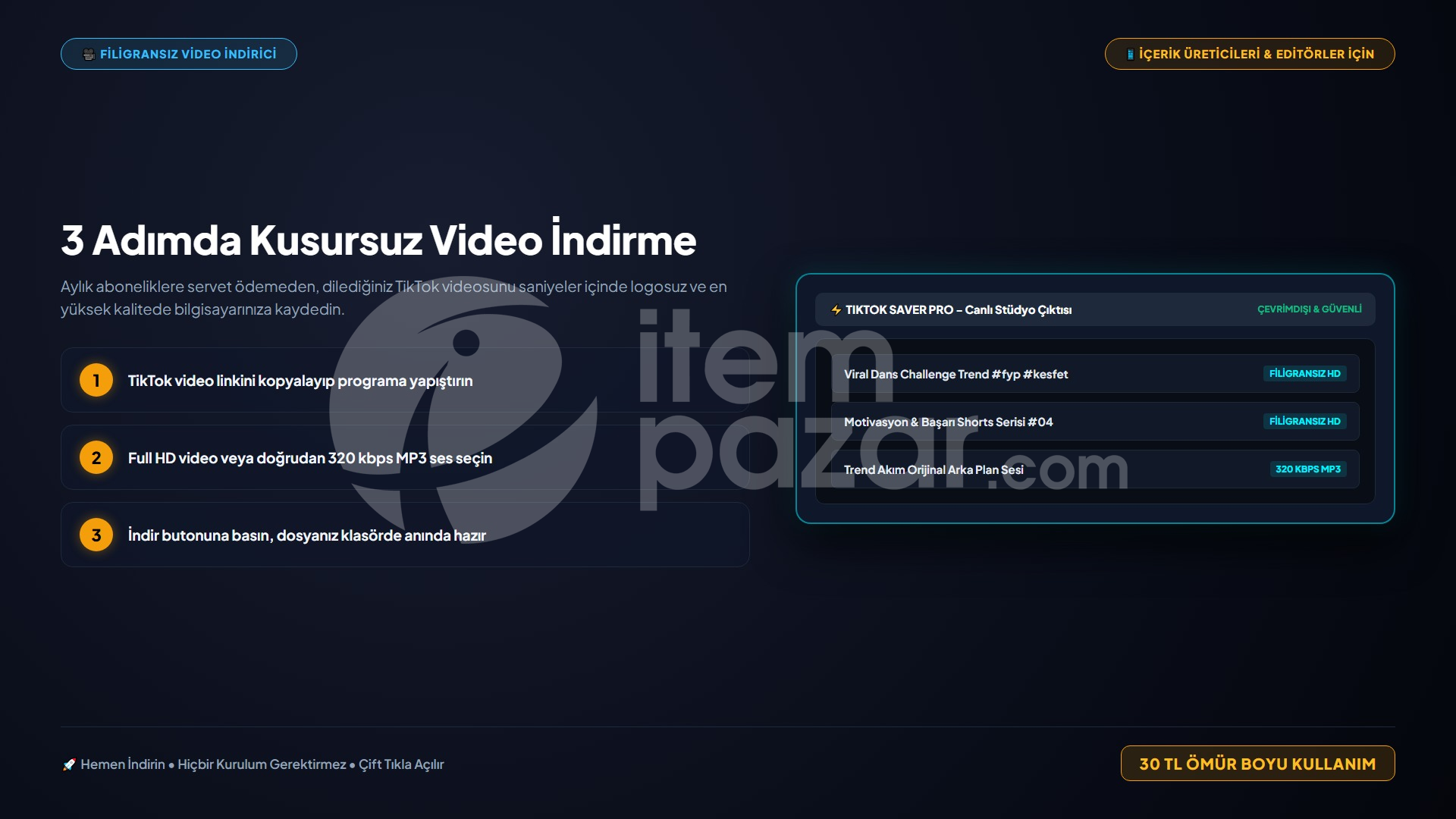 LisansArena TikTok Saver | HD Video Indirici