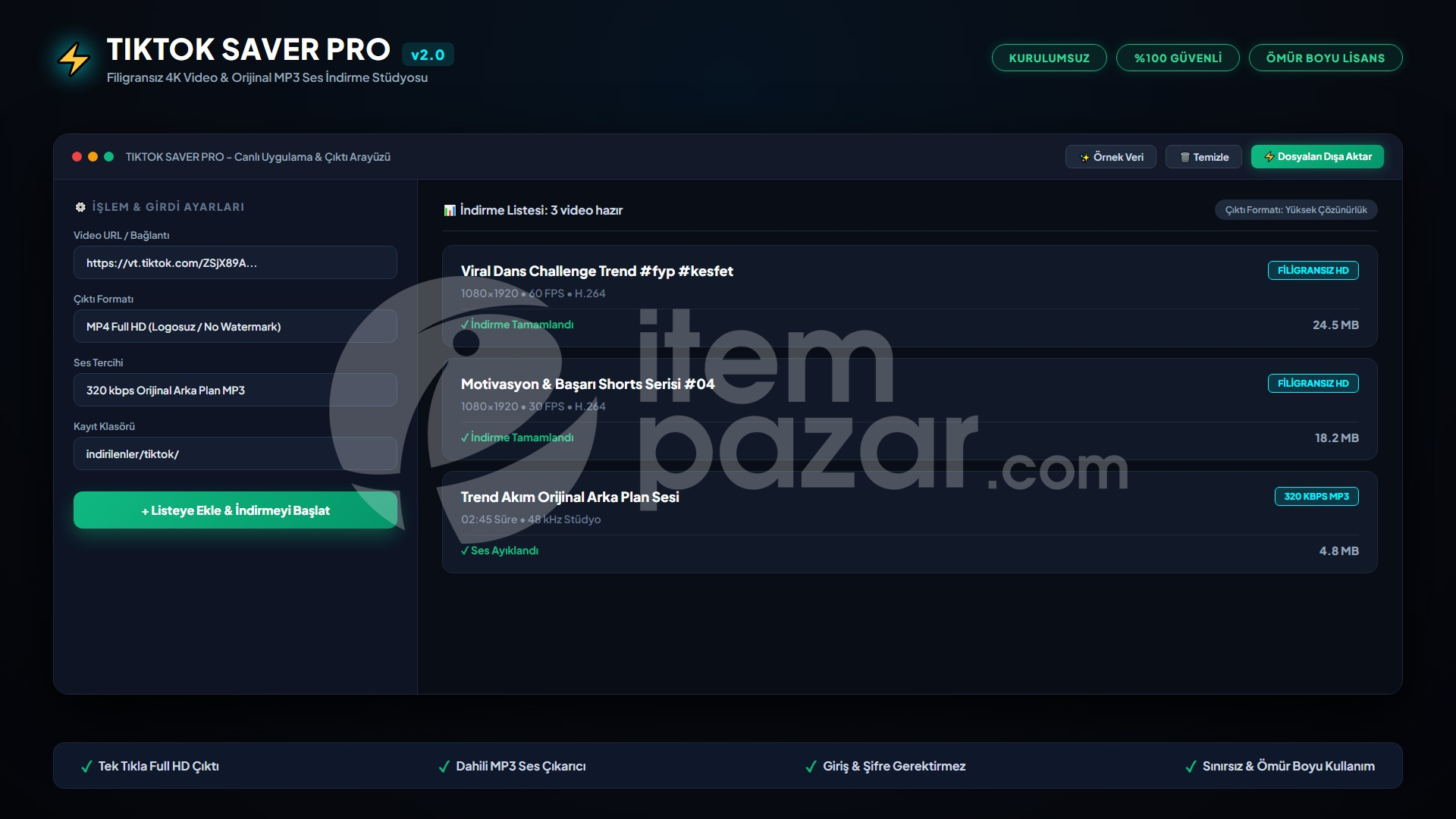 LisansArena TikTok Saver | HD Video Indirici