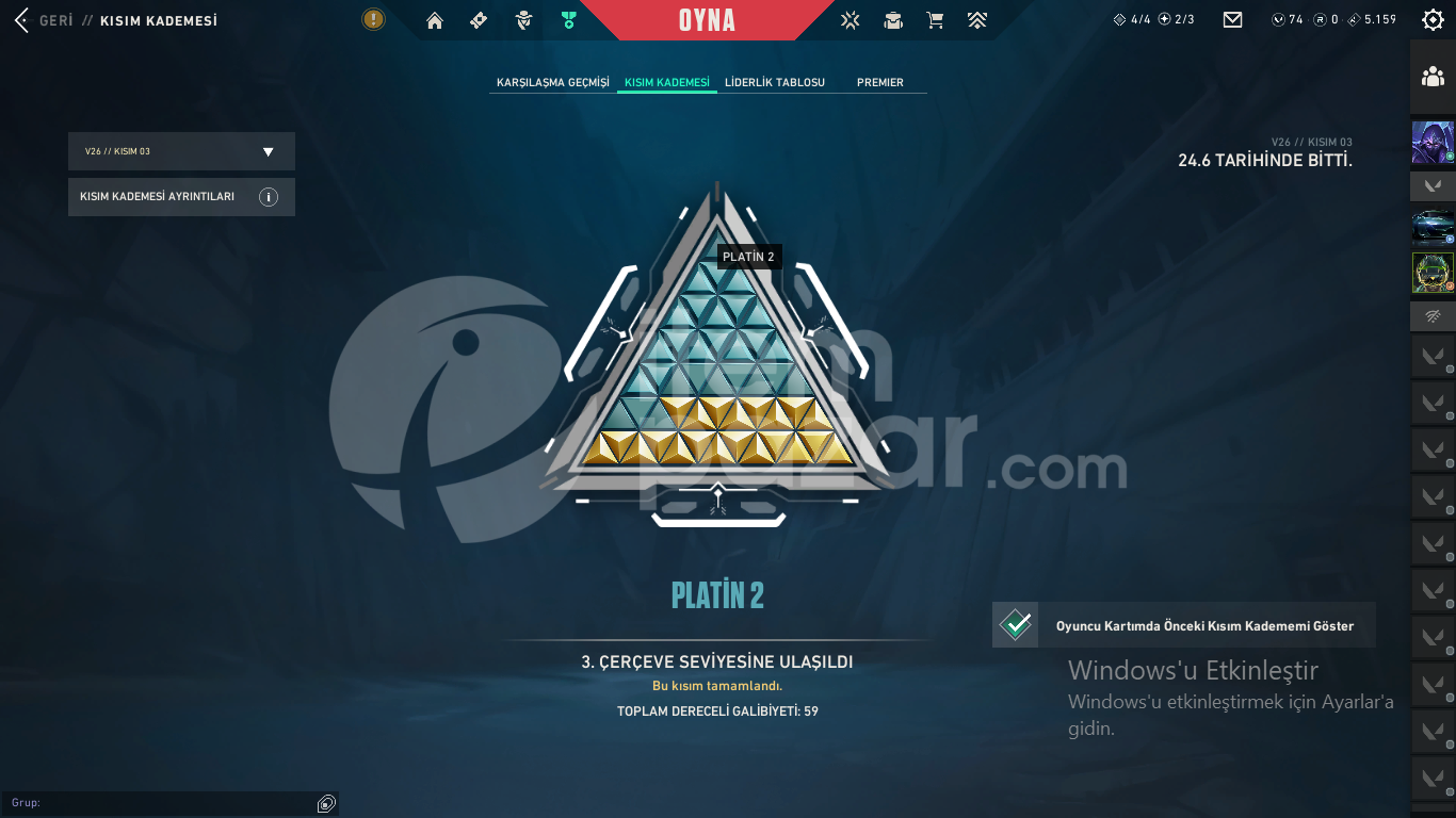 main lik hesap 250 level peek elosu plat 