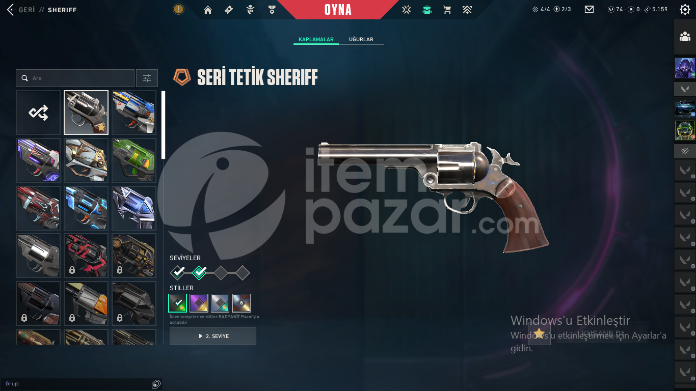 main lik hesap 250 level peek elosu plat 