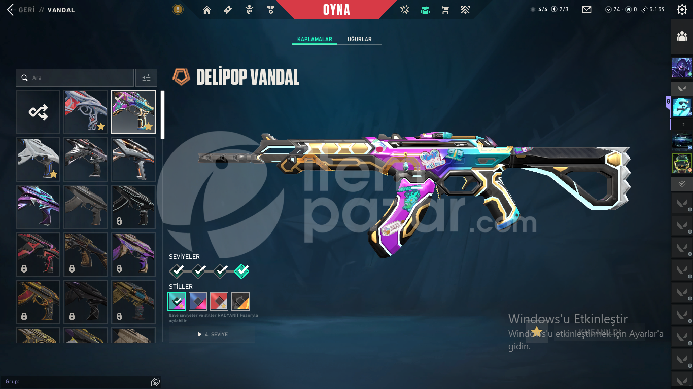 main lik hesap 250 level peek elosu plat 