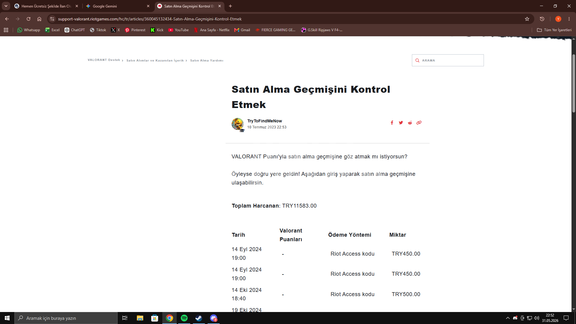 Mainlik Tertemiz Yücelik 3 Bol Skinli Hesap
