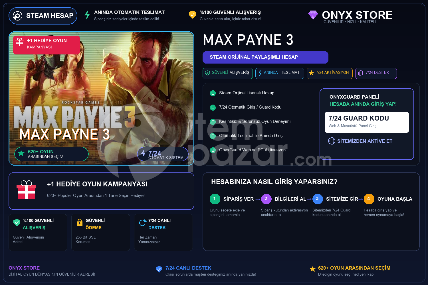 Max Payne 3 Garantili + Hediye