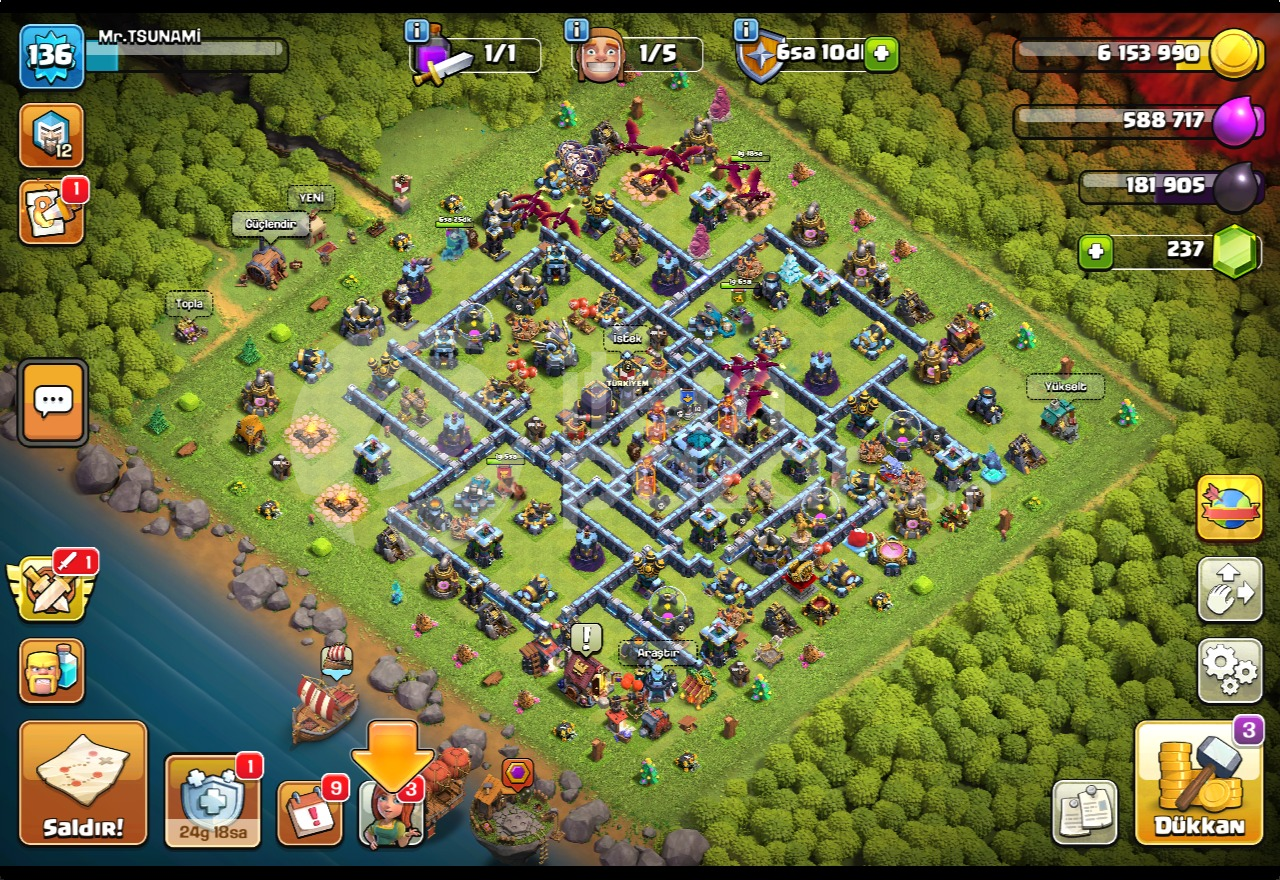 MAX TH13 HESAP HERŞEY FULL