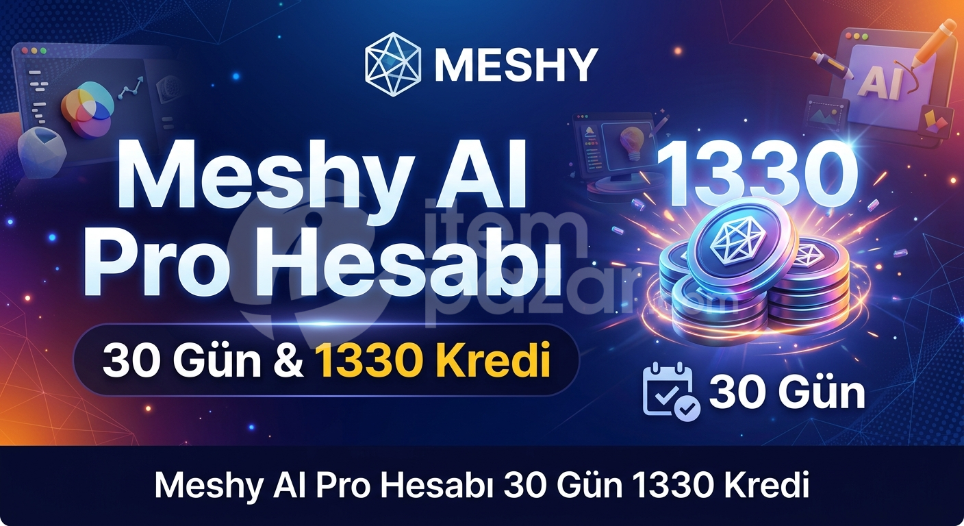 Meshy AI Pro Hesabı 30 Gün 1330 Kredi