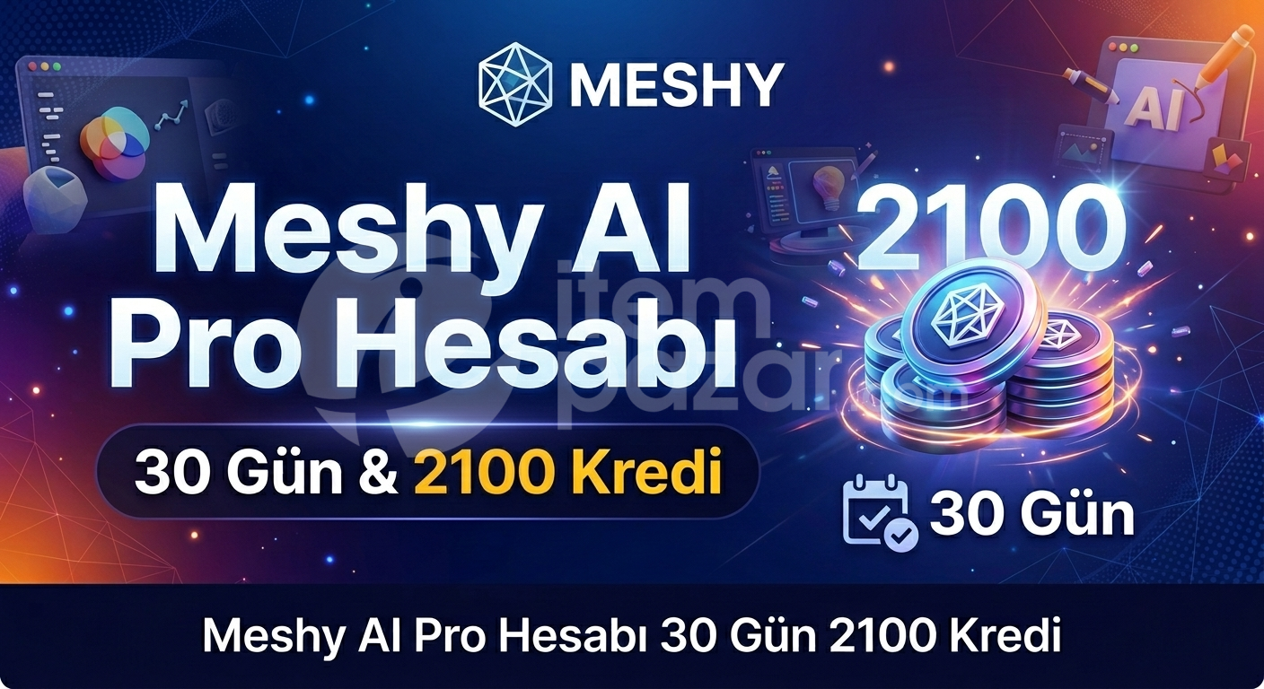 Meshy AI Pro Hesabı 30 Gün 2100 Kredi