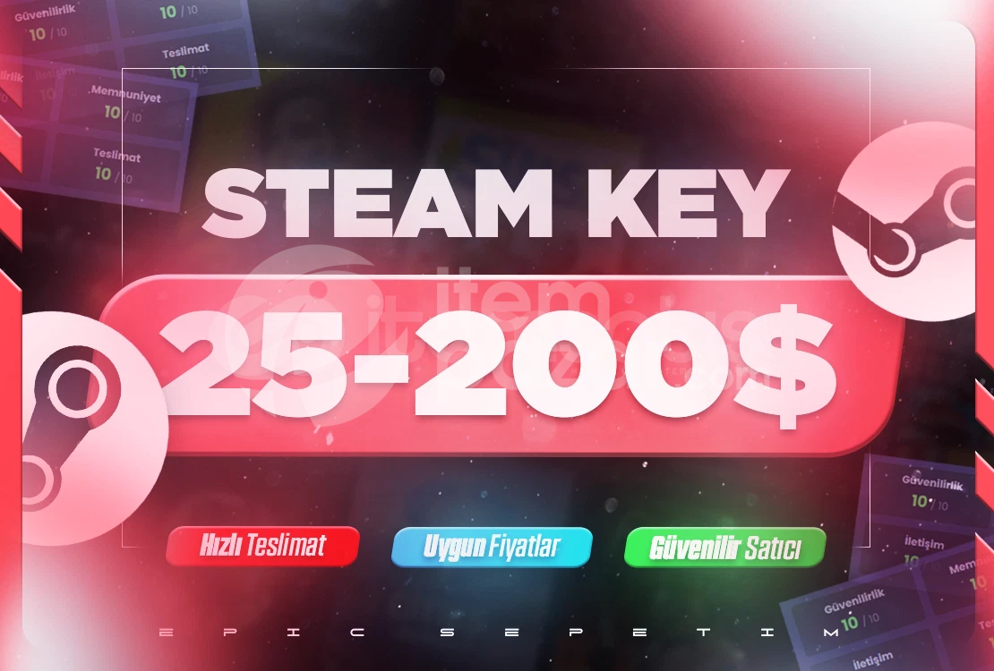 ⭐Minmum 25$ Steam Key (1000₺)⭐