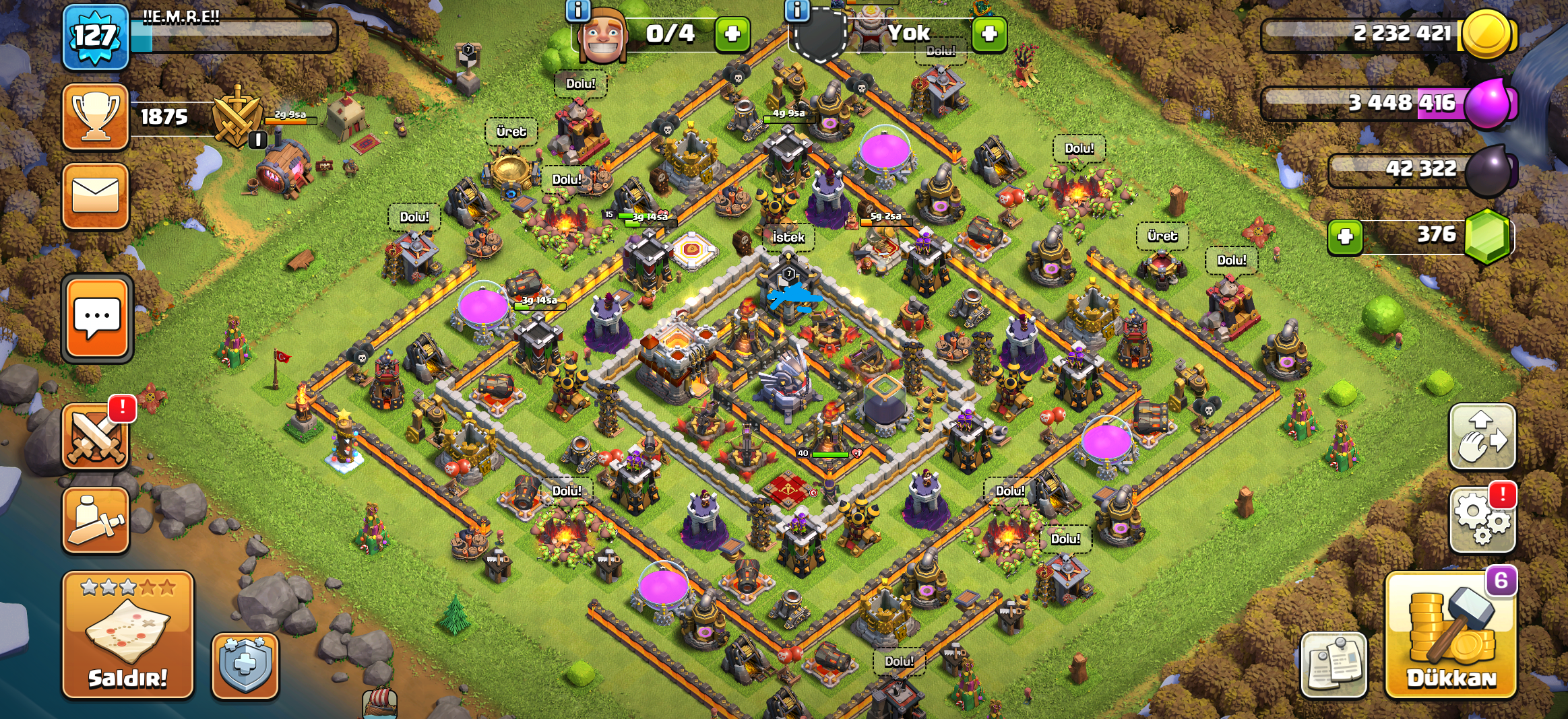 Mükemmel coc hesabı tek fiyat