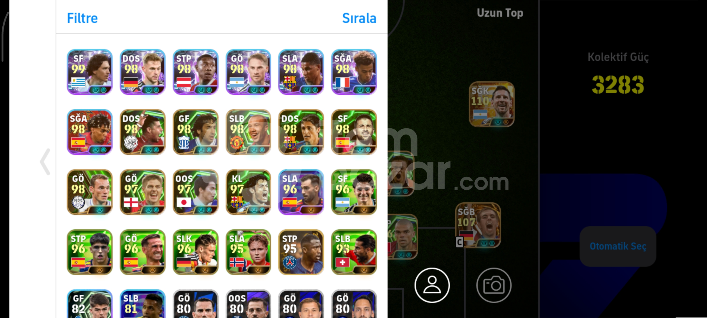MÜKKEMEL HESAP/110 Messi /bombacı del piero 105