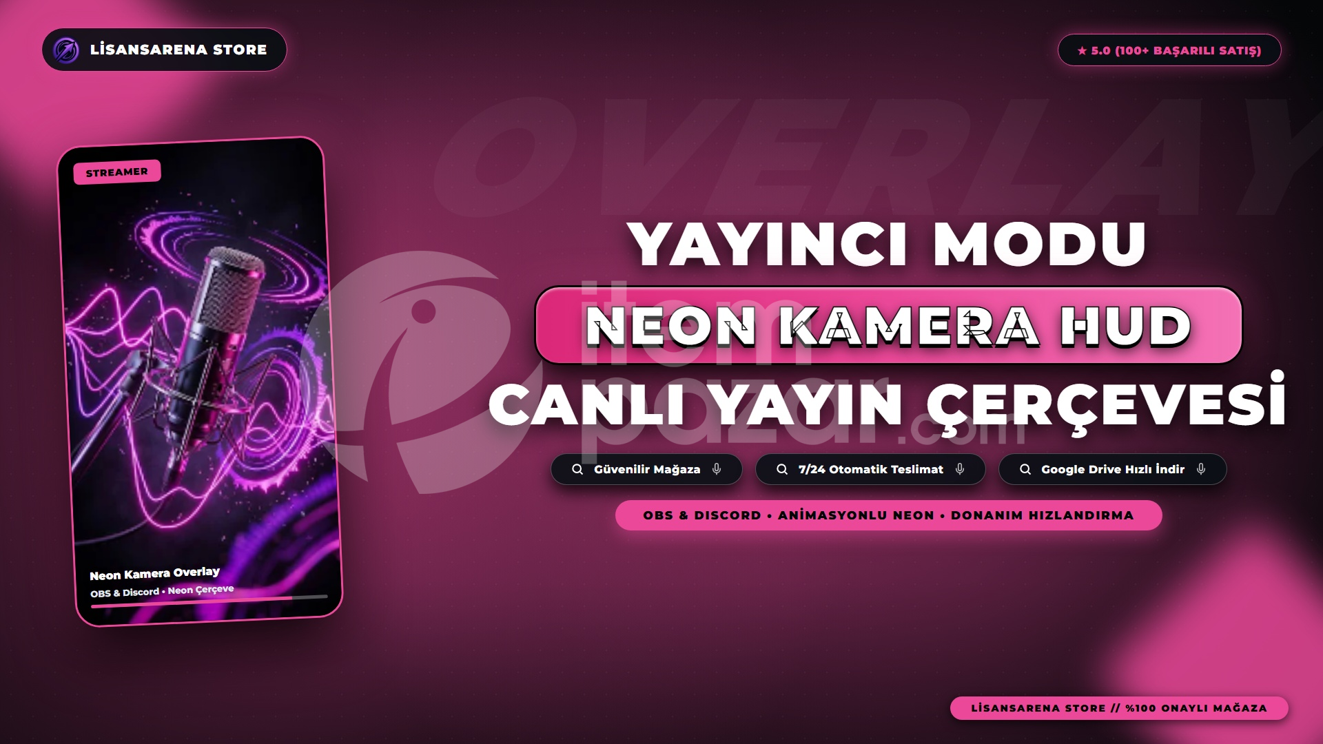 Neon Kamera Overlay Pro | Canlı Yayın Çerçeve