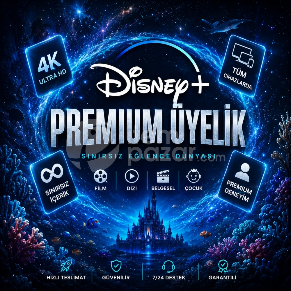 (OTO TESLİM) DİSNEY+ 4K UHD REKLAMSIZ 1 AYLIK