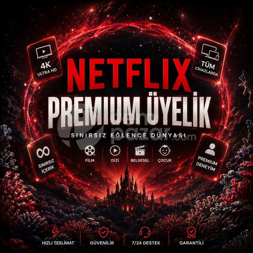 (OTO TESLİM) NETFLİX PREMİUM 4K UHD 1 AYLIK