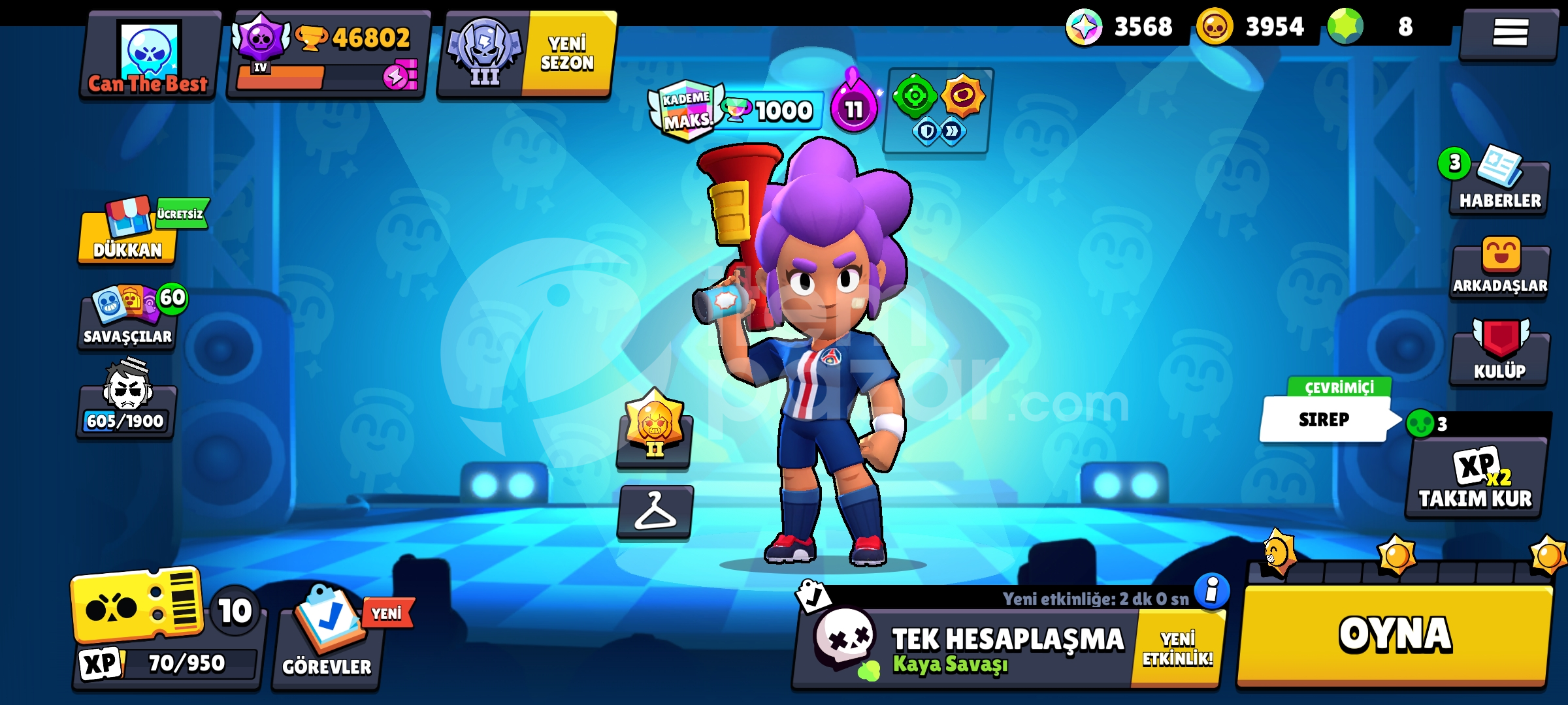 Otomatik hesap 47 k 120 skin 72 karakter 