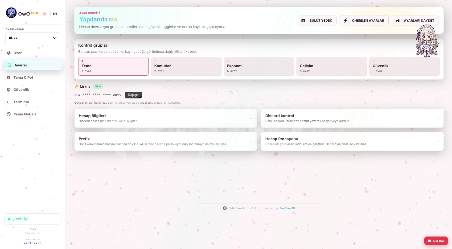 OwO Panel V3 | Modern Discord Hunt Paneli