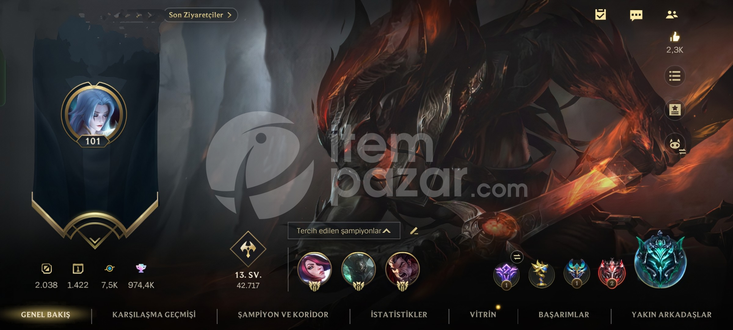 Pazarlık yapılır smurf hesabımdı 