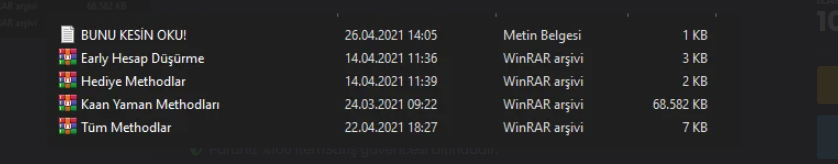 PİYASADAKİ TÜM METHODLAR 150DEN FAZLA