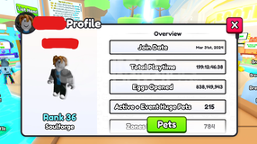 PS99-7000 robux harcanmış Farm hesabı