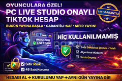 TİKTOK Sadece PC Live studio TR HESAP