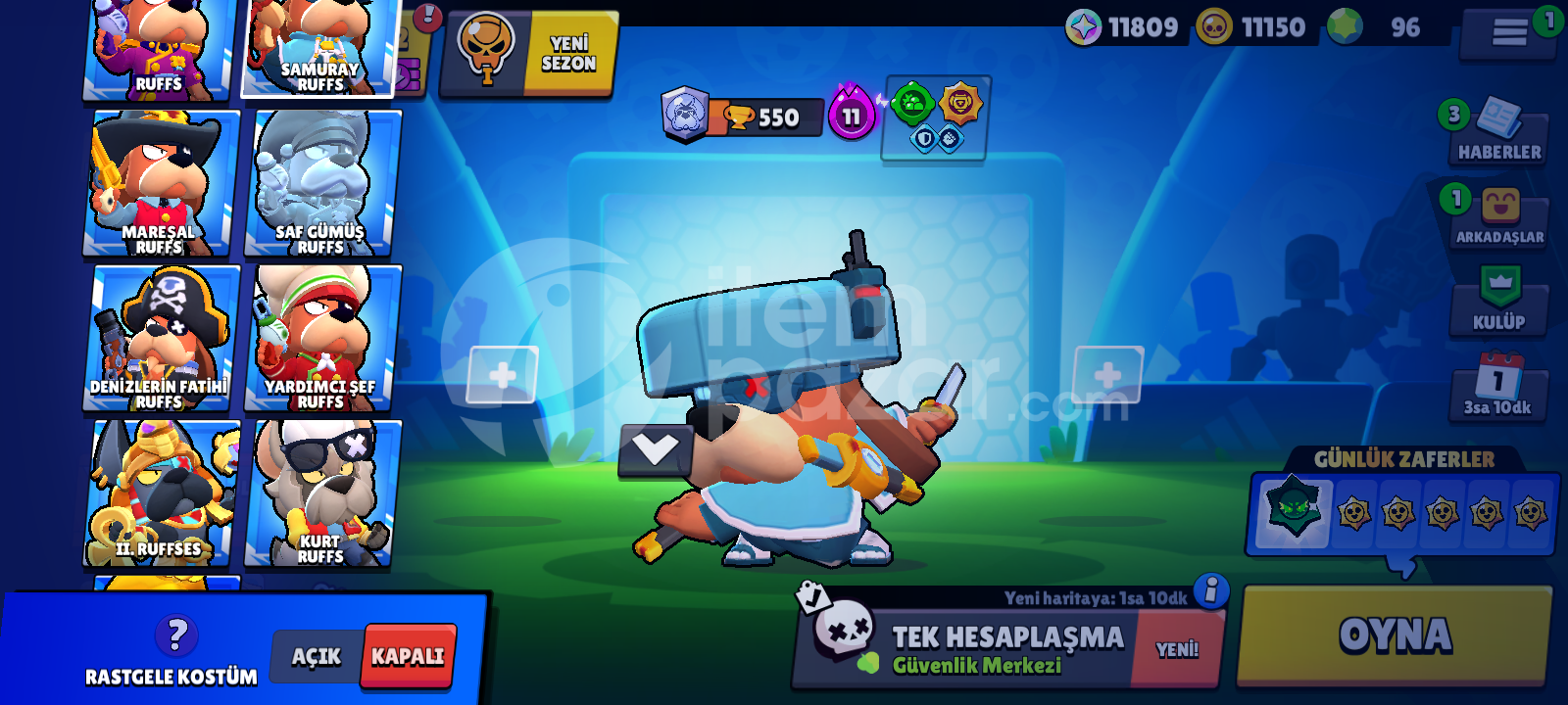 Samuray rufflu hesap 10 k