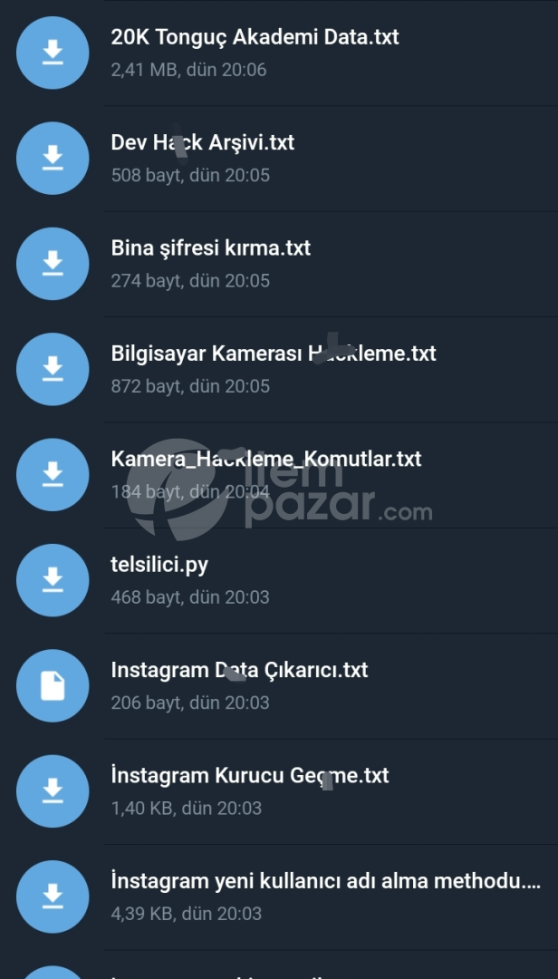 Sanal alemdeki Tüm methodlar bu dosyada +300