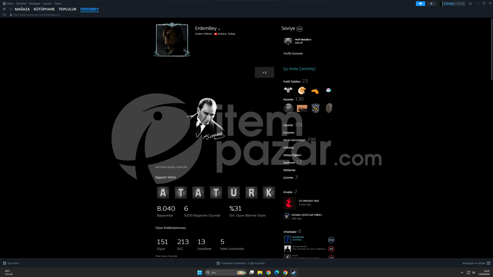 SATILIK PRESTİJLİ STEAM HESABI 101 LEVEL