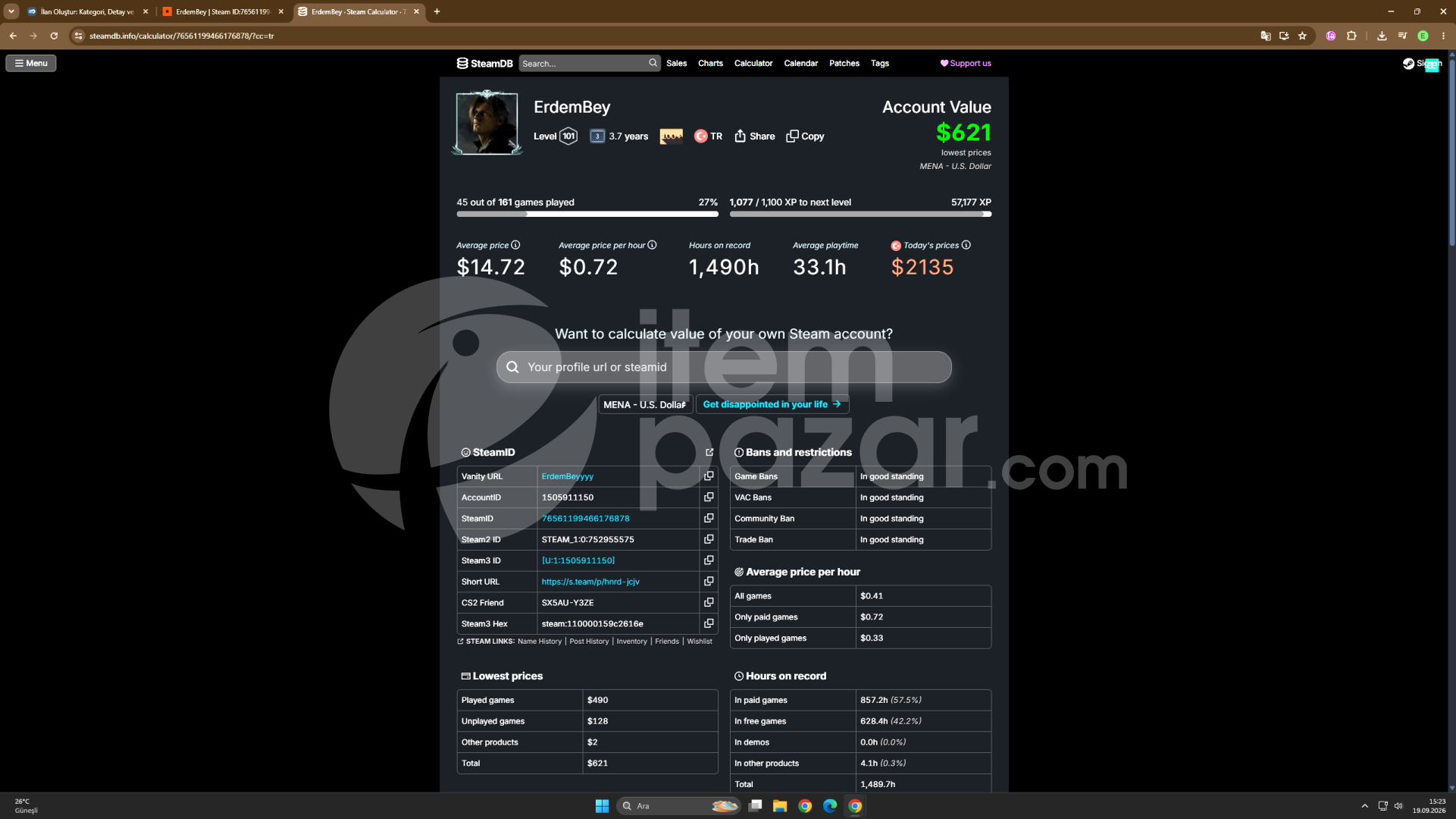 SATILIK PRESTİJLİ STEAM HESABI 101 LEVEL
