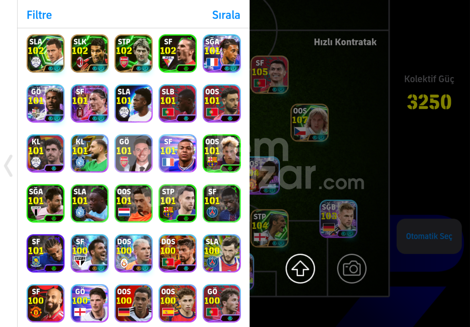 3250KG TEK BAĞ 107 NEDVED 106 PATO 105 PEP G.