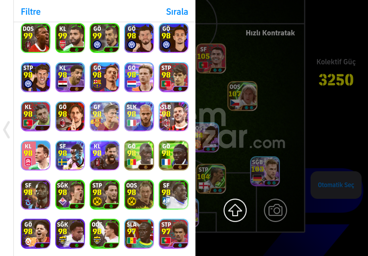 3250KG TEK BAĞ 107 NEDVED 106 PATO 105 PEP G.