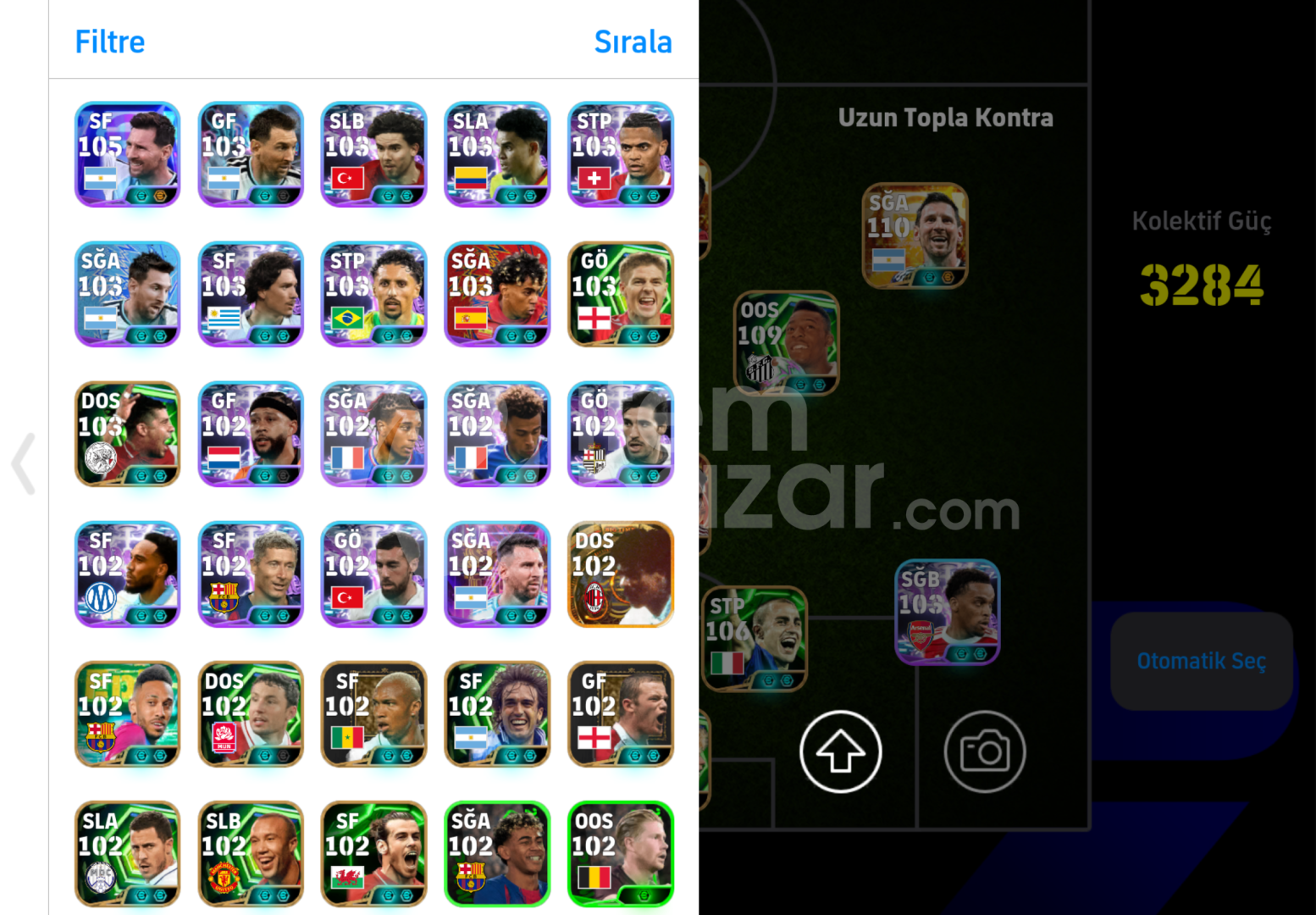 3285Kg Tek bağ 110 Messi 109 Hazard 108 Ronaldo