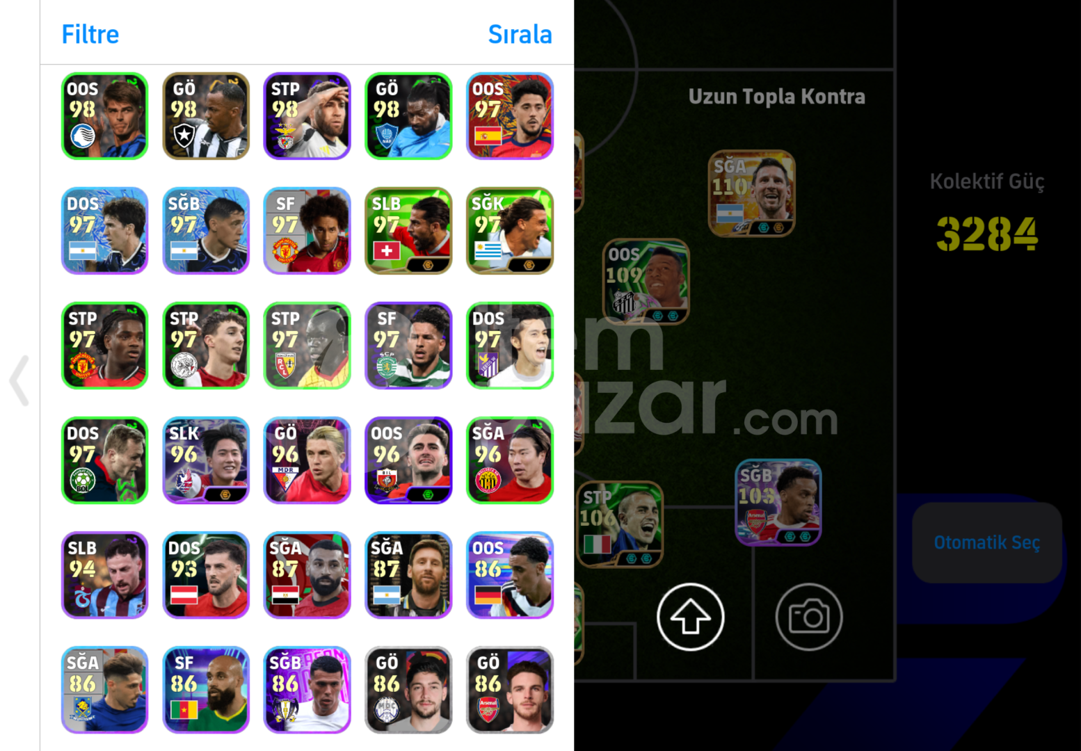3285Kg Tek bağ 110 Messi 109 Hazard 108 Ronaldo