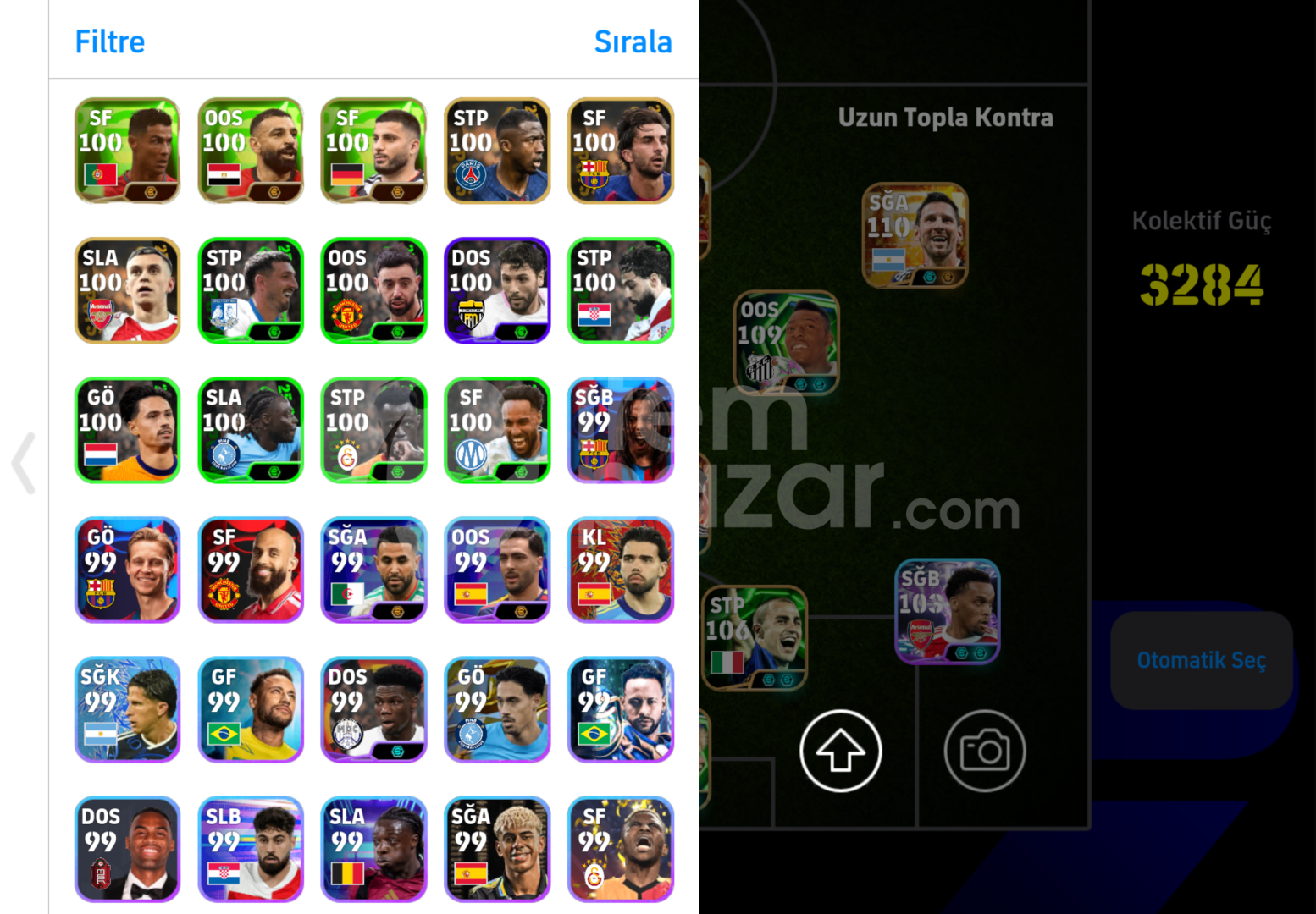 3285Kg Tek bağ 110 Messi 109 Hazard 108 Ronaldo