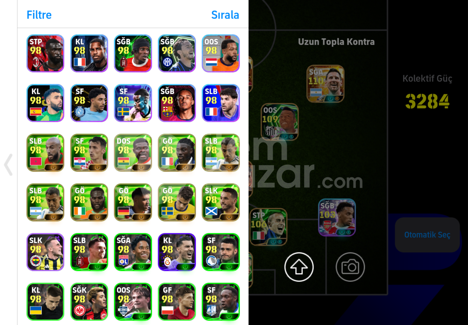 3285Kg Tek bağ 110 Messi 109 Hazard 108 Ronaldo