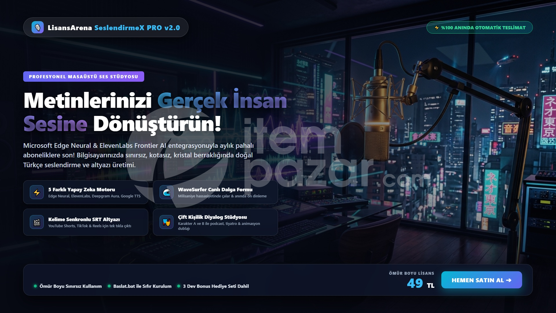 SeslendirmeX Pro | Yapay Zeka Türkçe Ses Motoru
