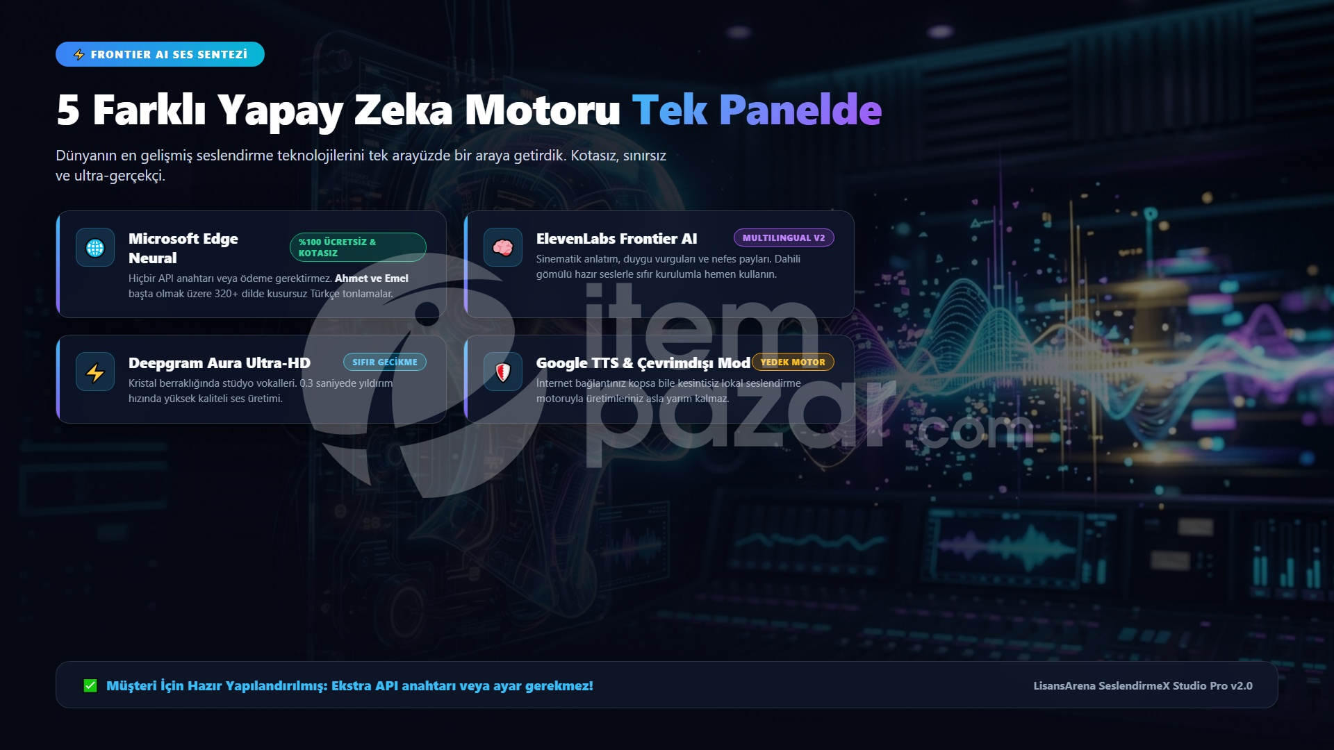 SeslendirmeX Pro | Yapay Zeka Türkçe Ses Motoru