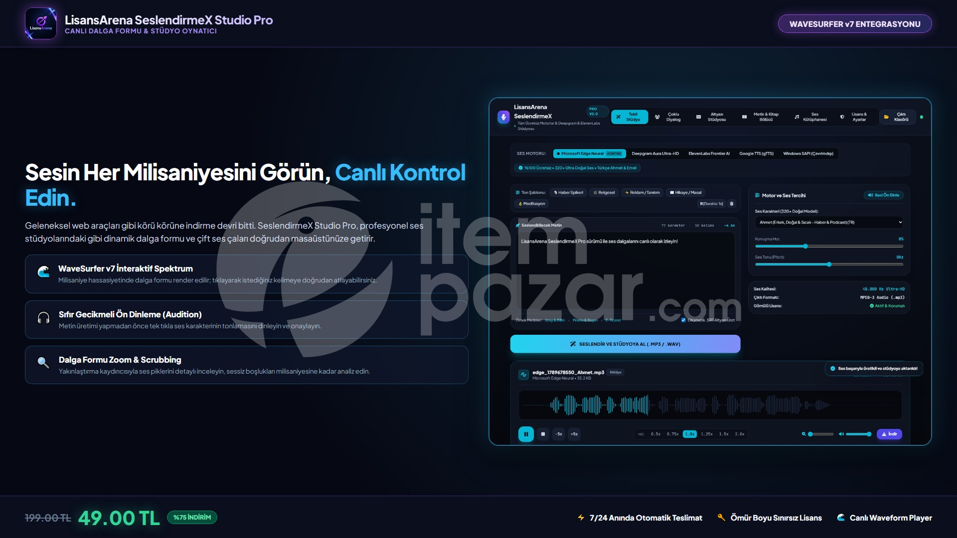SeslendirmeX Pro | Yapay Zeka Türkçe Ses Motoru