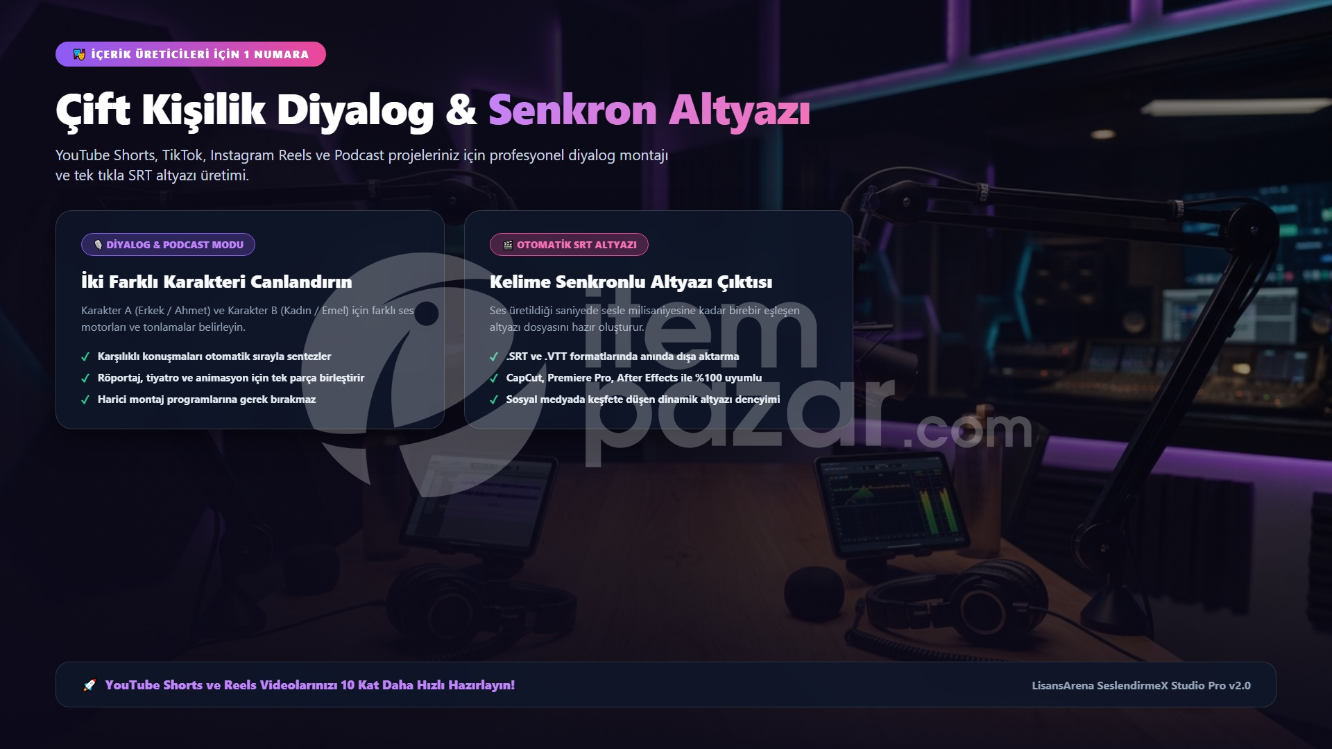 SeslendirmeX Studio Pro AI Metinden Sese TTS