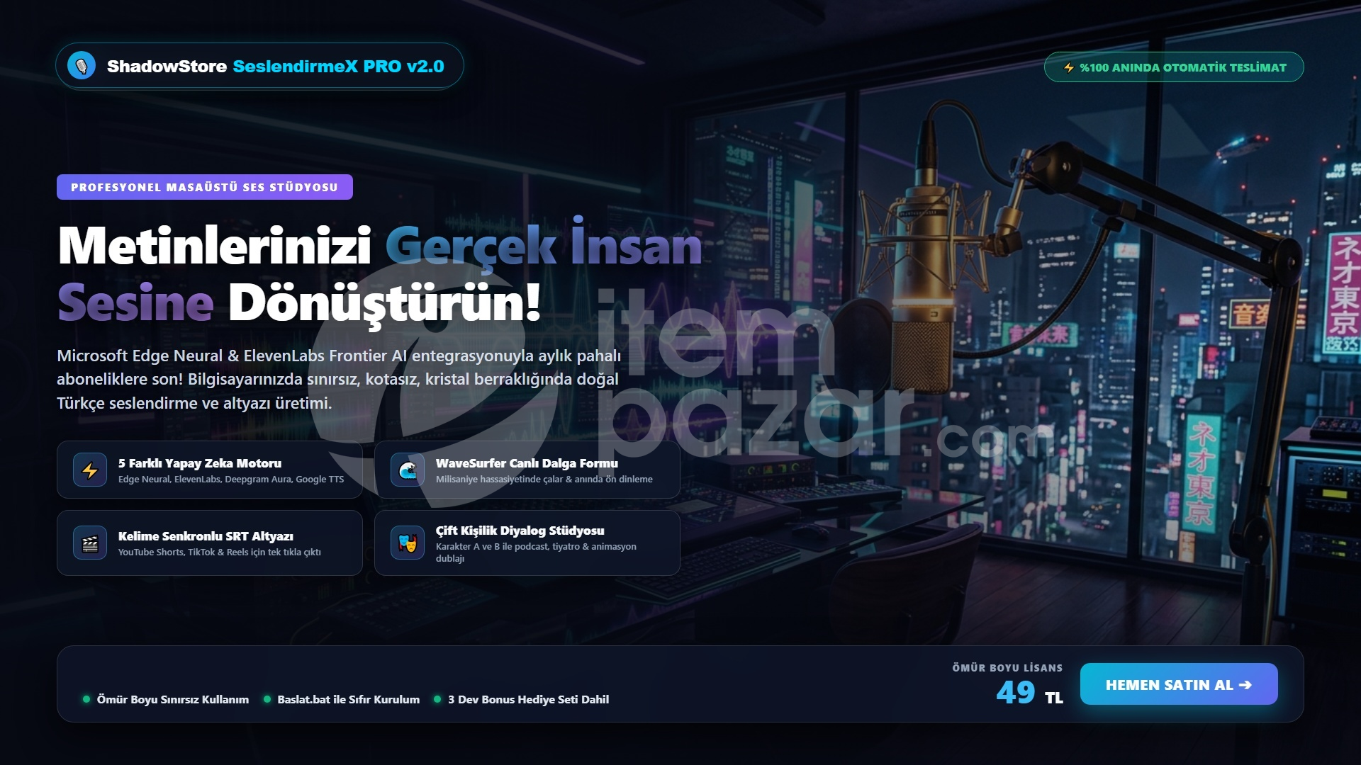 SeslendirmeX Studio Pro AI Metinden Sese TTS