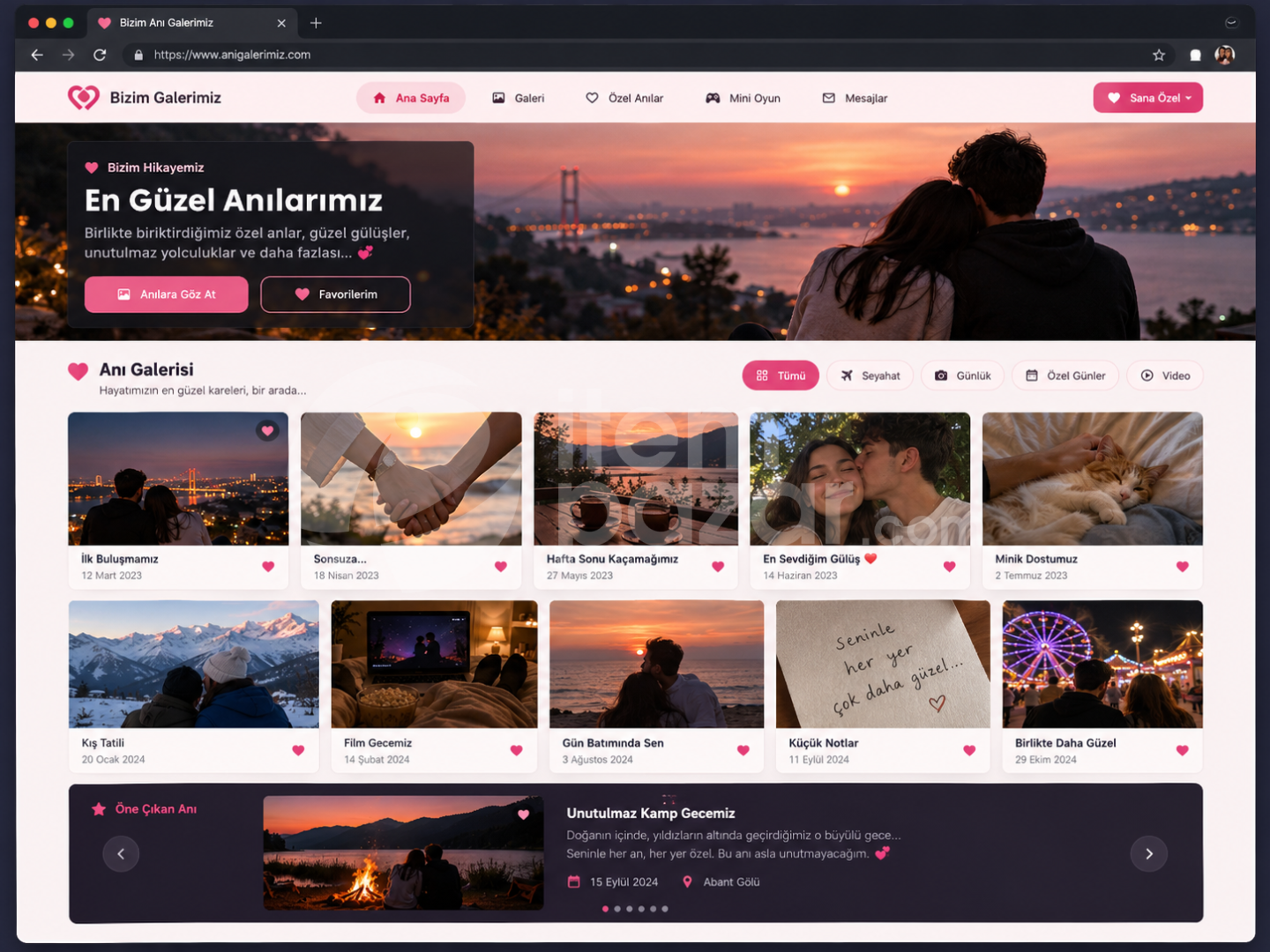 Sevgiliye Özel Web Sitesi & Mini Oyun