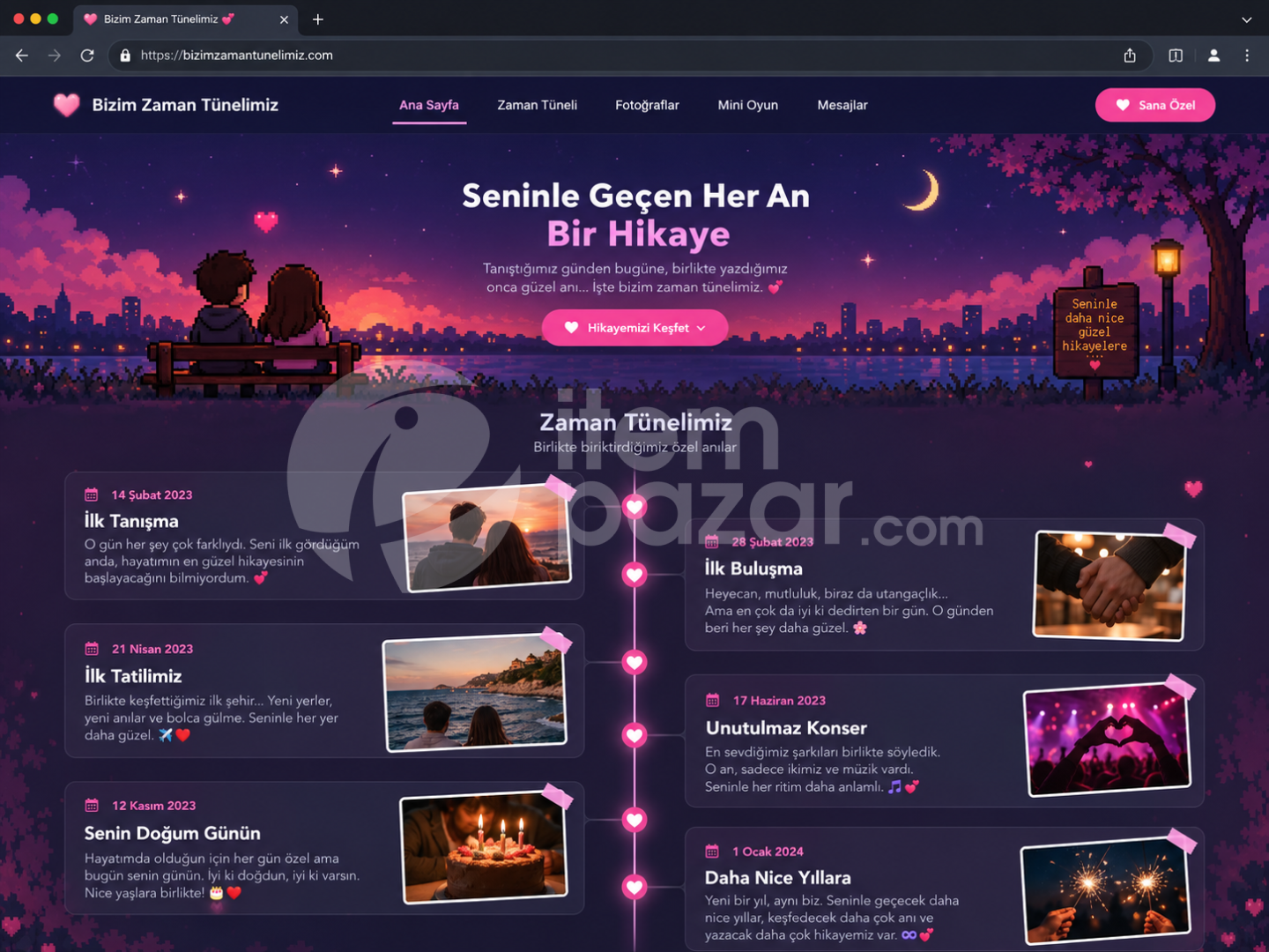Sevgiliye Özel Web Sitesi & Mini Oyun