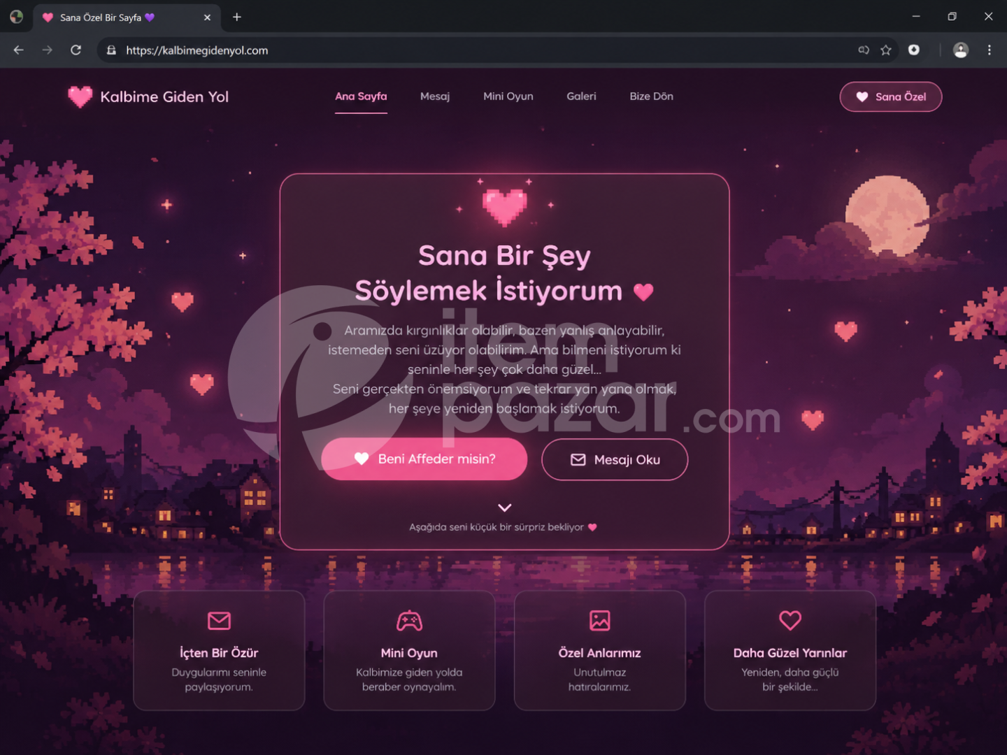Sevgiliye Özel Web Sitesi & Mini Oyun