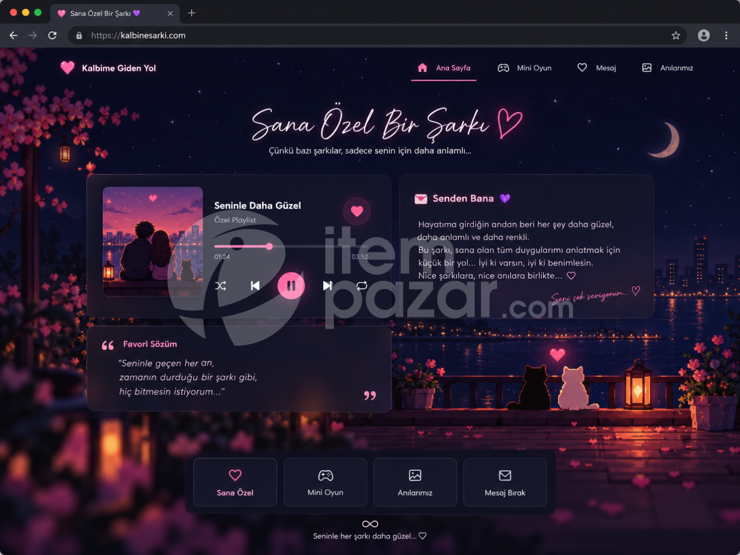 Sevgiliye Özel Web Sitesi & Mini Oyun