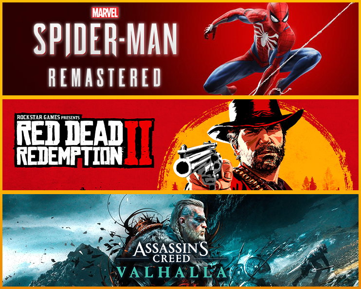 Spider-Man Remastered+ RDR 2+ AC VALHALLA