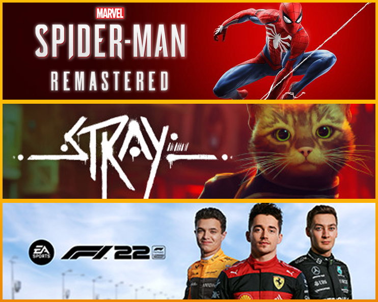 Spider-Man Remastered+ Stray+ F1 2022