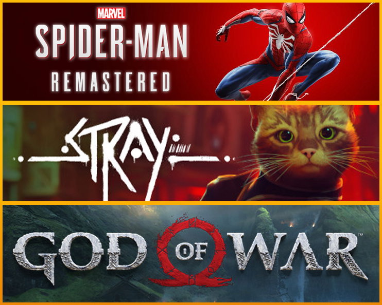 Spider-Man Remastered+ Stray+ God Of War