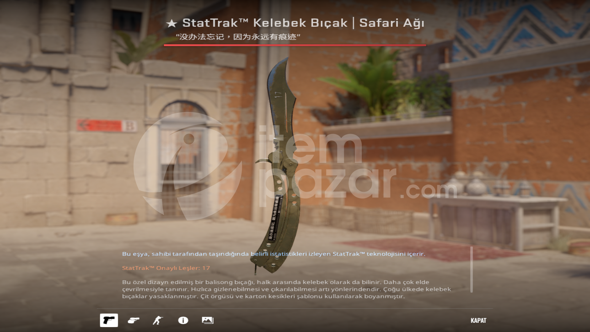  StatTrak Kelebek Bıçak Safari Ağı