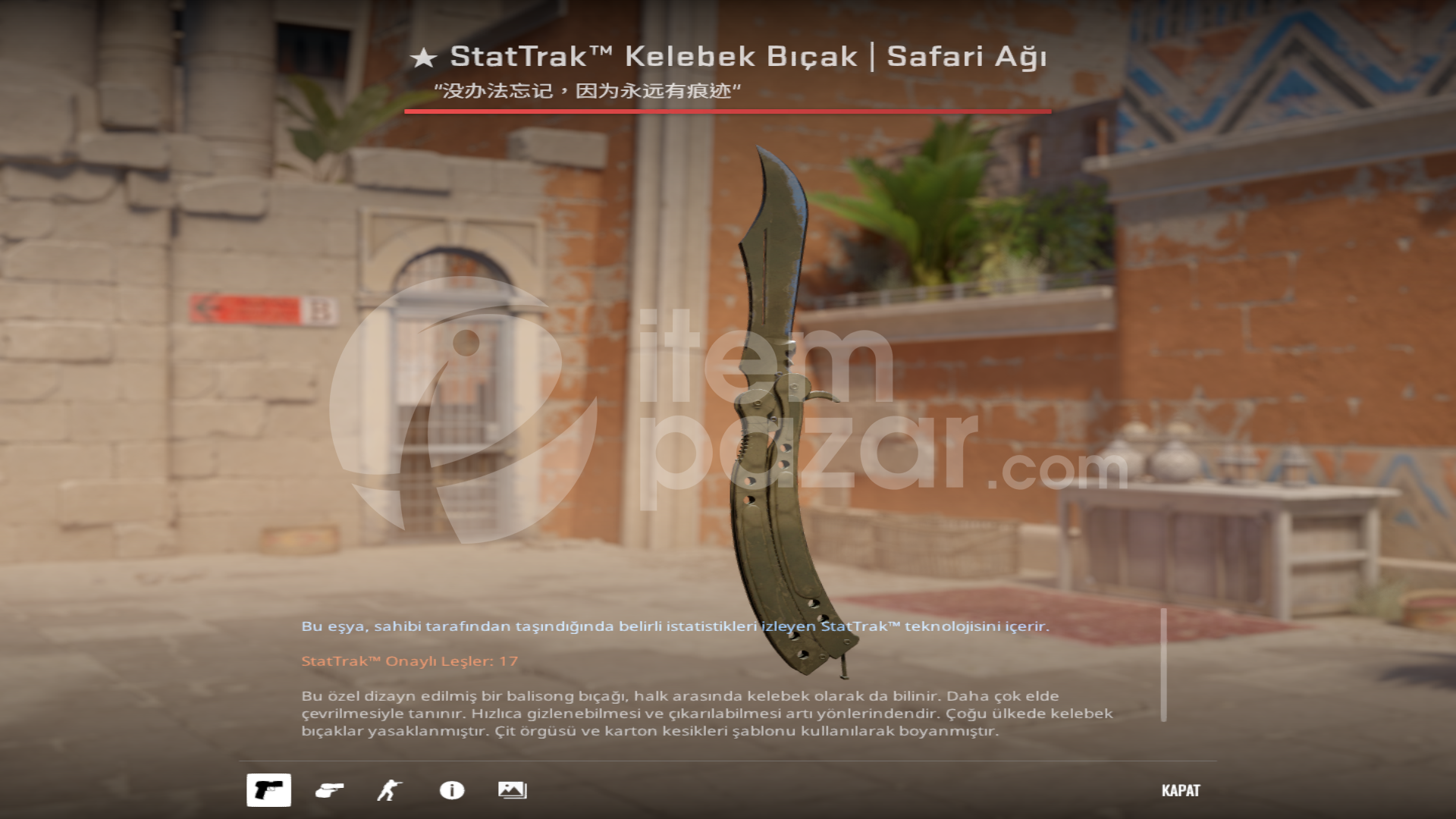  StatTrak Kelebek Bıçak Safari Ağı