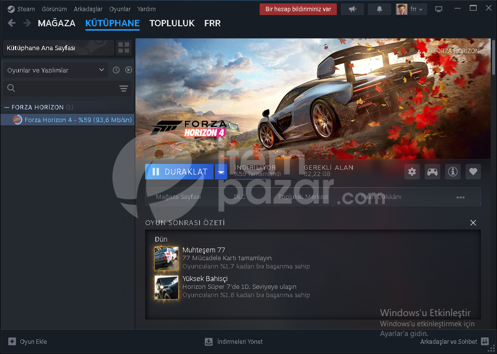 steam forza horizon 4 hesap