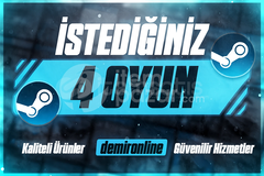  ✅ STEAM İSTEDİĞİNİZ 4 OYUN + GARANTİ ✅