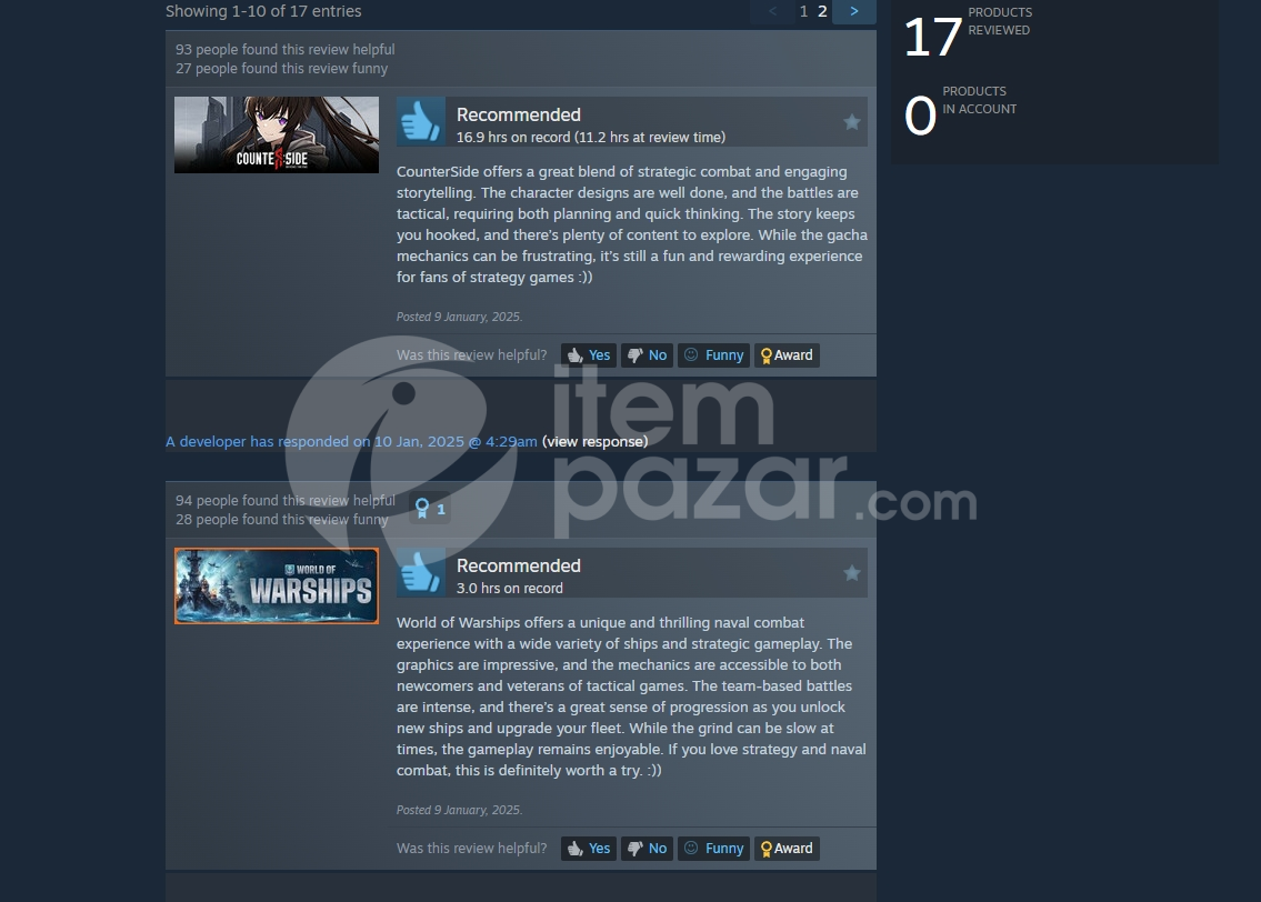Steam istediğiniz OYUNUN incelemesine 305beğen
