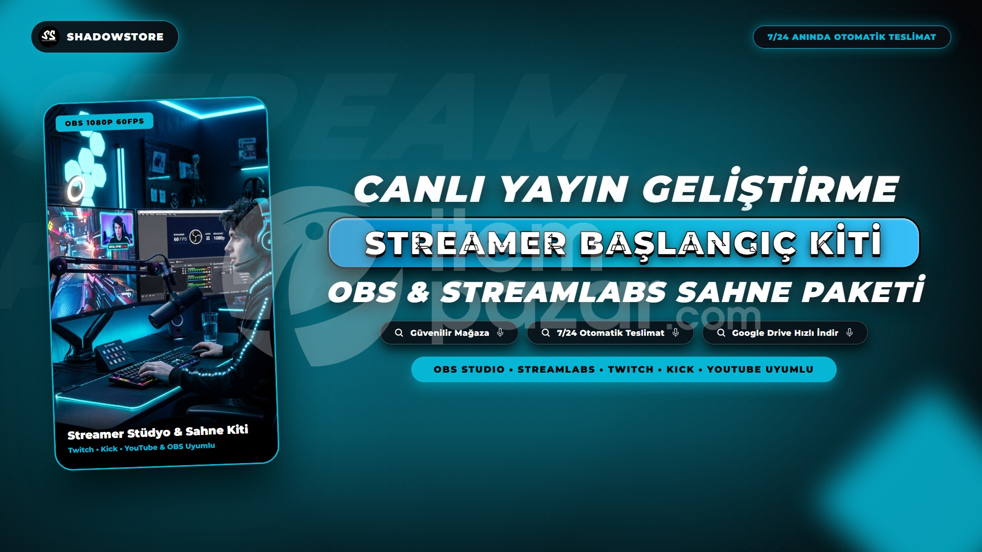 Streamer Başlangıç Kiti | OBS Sahne Paketi